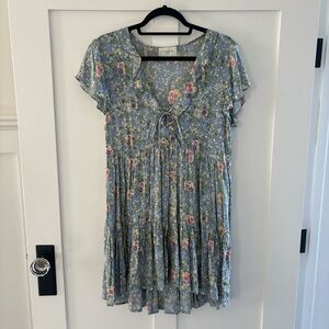 Auguste The Label Floral Blue Mini Dress, US Size 6